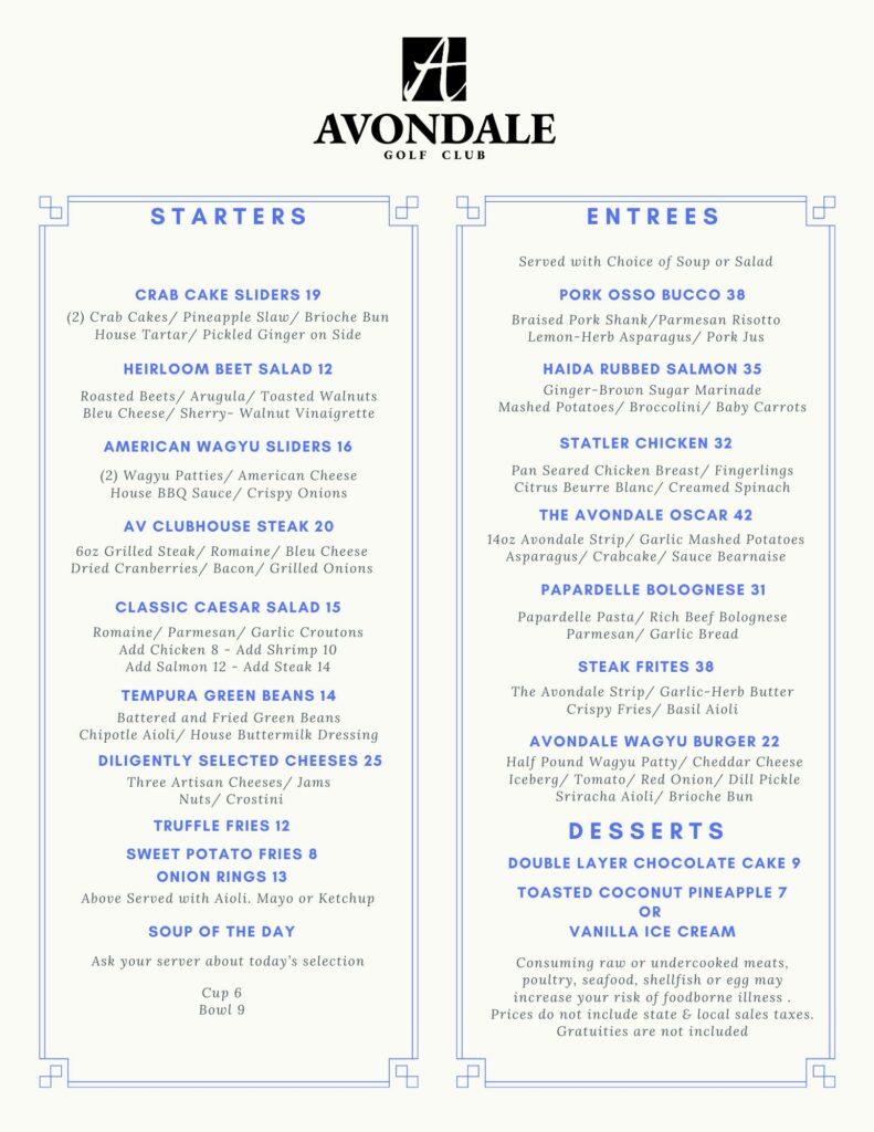 Menu Spring Starters 26